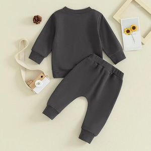 Kleding sets baby peuter babyjongen outfits lange mouw pittige kleine soul bloemen print sweatshirt jogger broek veerpak