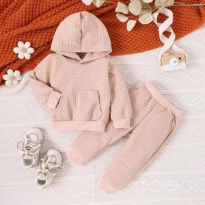 Ensembles de vêtements pour bébés filles, sweat-shirts, vêtements de sport pour enfants, tenue de couleur unie, ensemble à capuche pour garçons, tenues pour filles 4t