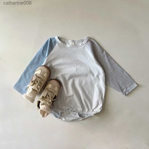 Kleidung Sets INS 2023 Herbst Baby Mädchen Strampler Kleidung Baby Junge Kontrast farbe Türkei Druck Bodys Raglan Ärmel Blase Baby baumwolle StramplerL231202