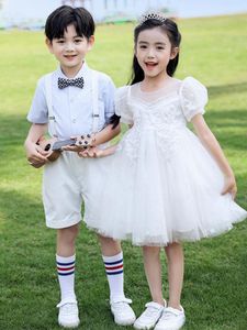 Ensembles de vêtements pour la journée internationale de l'enfance, vêtements de spectacle choral, robe Poncho de danse pour filles, remise des diplômes des élèves des garçons