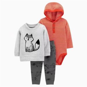 Conjuntos de ropa IYEAL Baby Boy Girl Ropa Traje de algodón de manga larga con capucha RompersPantHoodies nacido Infant Toddler Outfits Kids Clothing Set 220916