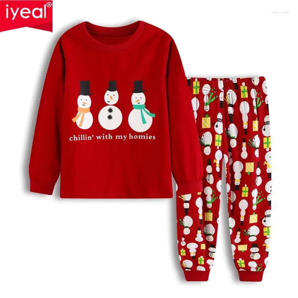 Ensembles de vêtements IYEAL Enfants Garçons Filles Pyjamas de Noël Année Lâche Doux Dessin Animé Maison Pyjamas Tenue