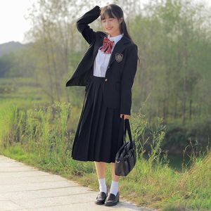 Ensembles de vêtements Japon Corée DK JK Uniformes Blazer noir Lycée Garçons Fille Étudiant à manches longues Étudiants féminins VestesVêtements