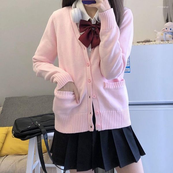 Conjuntos de ropa Japón Escuela Suéter para estudiante Preppy JK Cardigan Chica Chaqueta Otoño Invierno Uniforme japonés Ropa alta Loli Cosplay