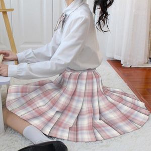 Ensembles de vêtements école de mode japonaise JK 45 cm Jupe rose mignon Seifuku plissé nœud femmes Jupe Kawaii doux Preppy Style vêtements