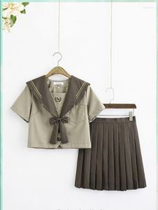 Kledingsets Japanse orthodox zachte meid JK uniform rok melkthee bruin karo transformeerde twee matrozenpakken voor studenten n1