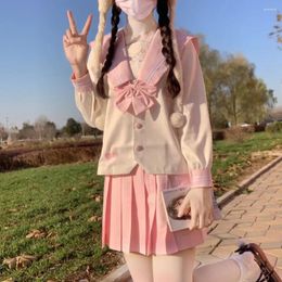 Ensembles de vêtements Uniforme scolaire japonais pour filles Costume de marin doux et mignon Jupe longue Rose Matériaux de haute qualité Vêtements Anime COS Costume