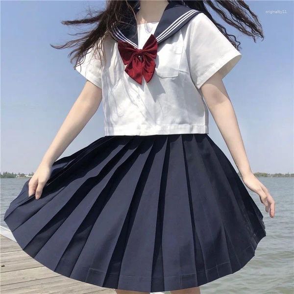 Vêtements Ensembles d'uniforme scolaire japonais Girls Plus taille jk costume rouge