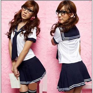 Ensembles de vêtements uniforme scolaire japonais col rabattu à manches courtes marin hauts jupe Style marine étudiants Costume pour fille