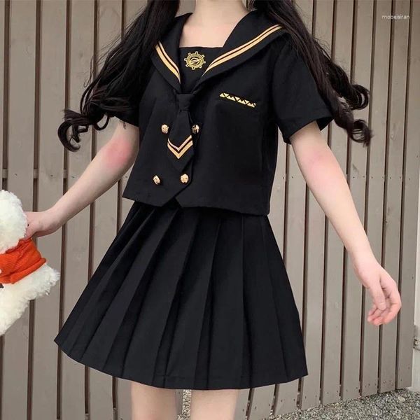 Ensembles de vêtements uniformes scolaires japonais étudiants plus taille s-5xl filles costumes mignonnes femmes sexy jk costume chemisier plipe de jupe plissée