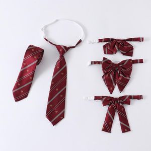 Ensembles de vêtements Jk Bow Tie Striped Solid Uniform Collar Butterfly Cravat Japanese High School Girls Students Preppy Chic Free Of Tie A Knot