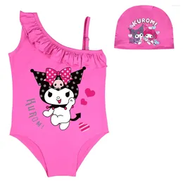 Kledingsets Kawaii Kuromis Kids Swimsuit Y2K Cartoon Slim Droog Swimwear Anime Anime Suits Bikini Children