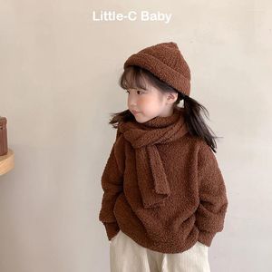 Ensembles de vêtements Kid Top Warm Tree-Three Set Enfants sud-coréens 2024 Automne et hiver garçons filles bébé tricot tricot Swarf