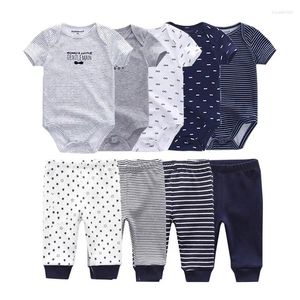 Ensembles de vêtements Kiddiezoom unisexe né body pantalons dessin animé coton bébé garçon fille vêtements