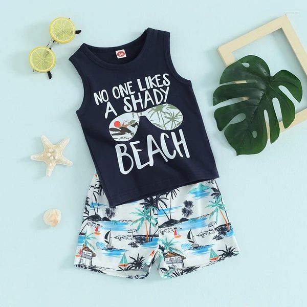 Ensembles de vêtements pour enfants Baby Boy 2 pièces tenues de style de plage d'été