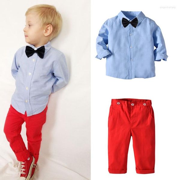 Ensembles de vêtements enfants bébé garçons printemps automne ensemble gentleman enfants garçon vêtements costume mode mariage noël pour