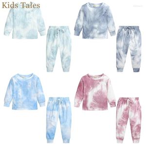 Ensembles de vêtements enfants garçons filles vêtements enfant en bas âge cravate sweat-shirt pull long pantalon de survêtement maman et moi survêtement survêtements 2 pièces tenues