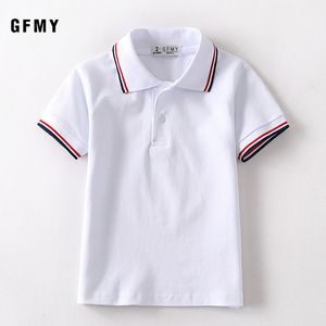 Conjuntos de ropa Niños Niños Solapa Manga corta Camiseta blanca Tops Niños Verano Algodón Polo para niños Ropa para niños blusas y camisas 230605