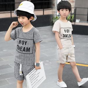 Conjuntos de ropa Niños Niños Verano Niños Camiseta de manga corta + Pantalón Dos de traje deportivo para niños 5-14 Edades 10 12 años