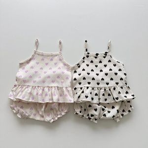 Ensembles de vêtements enfants vêtements été enfants coton mince et confortable doux mignon sangle ensemble court enfant en bas âge fille bébé tenue