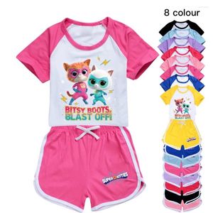 Ensembles de vêtements Vêtements pour enfants Super Kitties Été Bébé Garçons Filles T-shirt décontracté Pantalon court Tenues de sport Costume de pyjama pour enfants