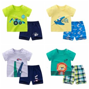 Kledingsets Kinderkleding Peuter jongens Cartoon Outfits Baby Girls Summer Tees Suits 1 2 3 4 jaar kinderen T -shirt shorts 230522