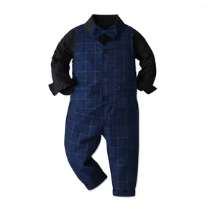 Vêtements Ensembles pour enfants Costume1 à 6 ans Enfants Set Boys Coton Black Black à manches à manches à manches
