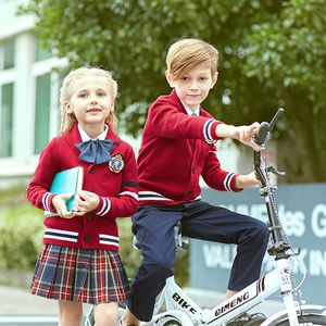 Kledingsets Kids English Style School Uniform Kraag Turtleneck Primaire kleuterschooluniformen Pak Noble 4pcs Dragen D-0559Clothing