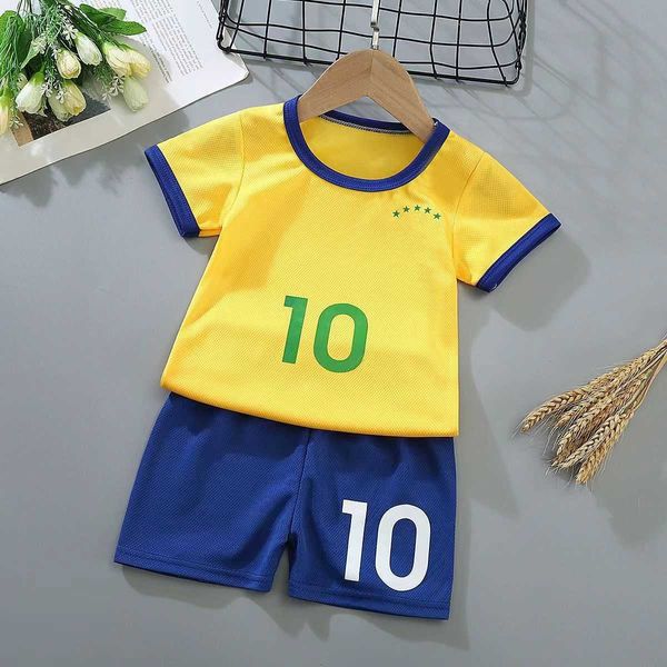 Conjuntos de ropa, camiseta de fútbol para niños, conjunto de camiseta de fútbol para niño, fútbol transpirable para niños, conjuntos de pantalones cortos para niña