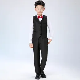 Vêtements Ensembles Kids Formel Suit Mariage Boys Set pour la poésie Récitant Concours Collit Tournette de chemise à tout-petits