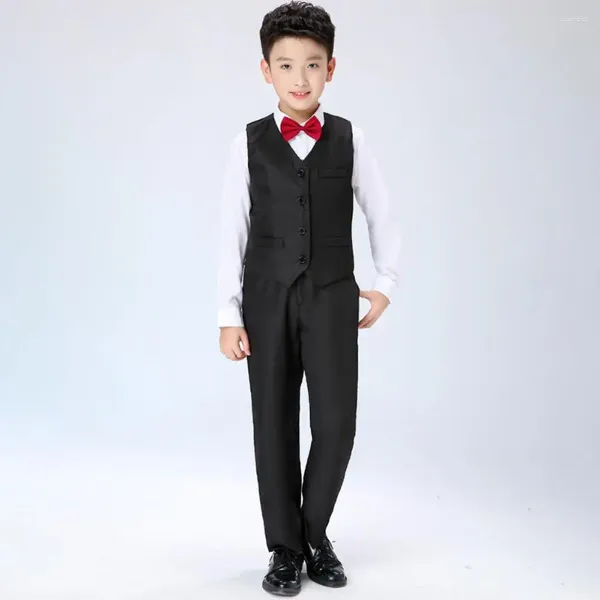 Vêtements Ensembles Kids Formel Suit Mariage Boys Set pour la poésie Récitant Concours Collit Tournette de chemise à tout-petits