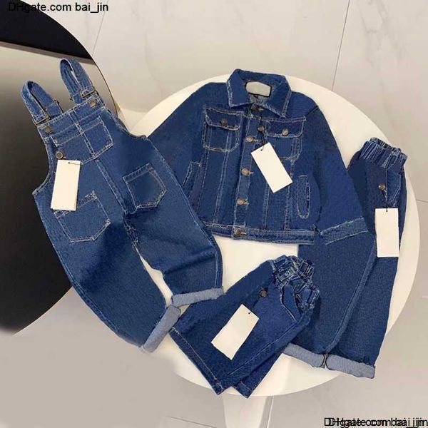 Ensembles de vêtements pour enfants girls garçon denim veste hors tension jeans haut manteau mode combinaison classique short baby pantalon veste 4 styles enfants costumes csg2401098-6