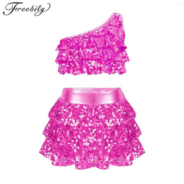 Vêtements Ensembles Kids Girls 2 PCS Danse tenue Sequins