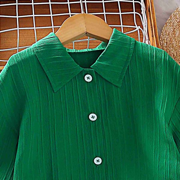 Conjuntos de ropa para niñas, conjuntos de ropa de manga larga de otoño, Tops verdes + Pantalones, trajes de 2 uds, ropa para niñas de años, ropa para niños