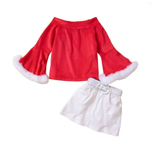 Vêtements Ensembles Kids Girls Christmas Suit à manches longues Sweat-shirt et pantalon fixent 2 tenues