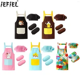 Kleding sets Kids Halloween Carrière Dag kunstenaar schilder chef cosplay kostuum dieren patroon schort arm mouw hoed kooktekening accessoires