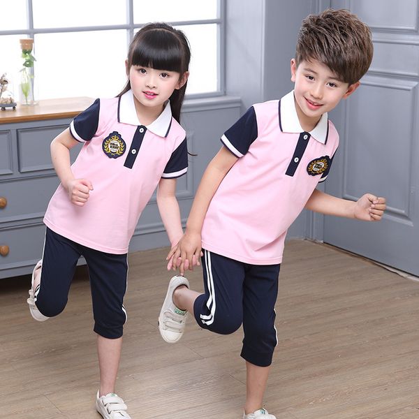 Ensembles de vêtements Enfants Maternelle Uniforme Enfants École D'été Porter British College Vent Uniforme Scolaire Enfants Costume Tenues D-0523 230612