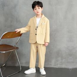 Kledingsets Kids School Baby Jongens Jas Broek Formele Pograph Jurk 2 Stuks Set Afstuderen Pak Kind Verjaardag Ceremonie Kostuum