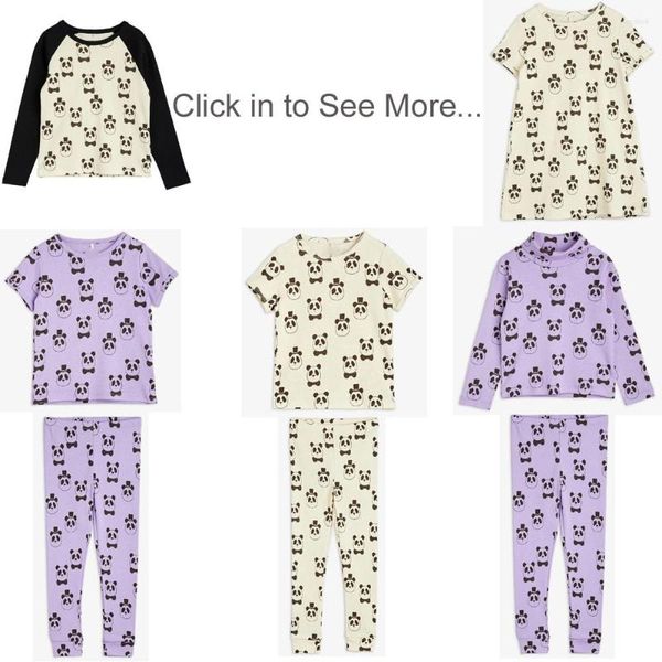 Ensembles de vêtements enfants ensemble 2023 printemps été Strafina garçons filles t-shirt Leggings Ins MR bébé Panda haut t-shirt pantalon enfants robe de soirée