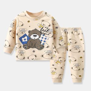 Kleding Sets Kinderen Set Jongen Pyjama Katoenen Baby Kinderen Herfst Kleding Broek Thuis Voor Baby Pasgeboren Outfits L230314