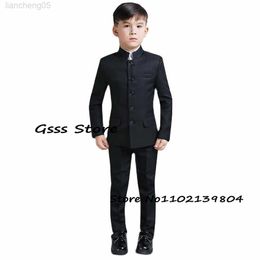 Ensembles de vêtements pour enfants, costume pour garçons, costume de mariage, Style formel, col Mandarin, haute qualité, mode W0222