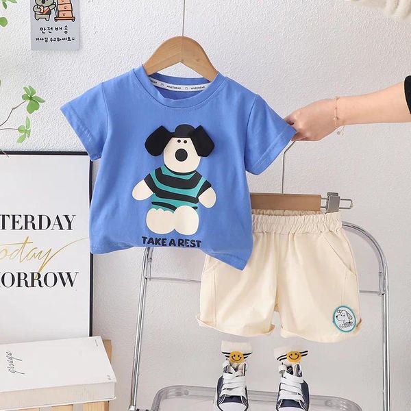 Sets de ropa para niños Summer 2024 ropa de bebé de 9 a 12 meses camisetas de manga corta y pantalones cortos para niños