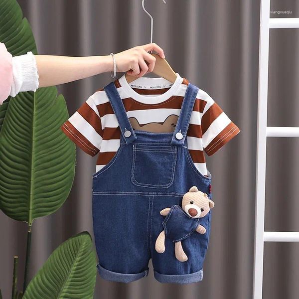 Ensembles de vêtements pour enfants été 2024 Baby Boy Vêtements 9 à 12 mois Belle dessin animé à manches courtes T-shirts et shorts pour enfants