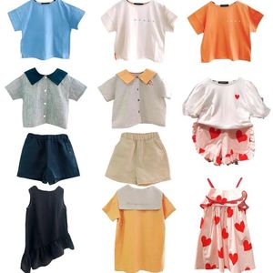 Vêtements Ensembles enfants t-shirts rj marque coréenne design bébé coton tops d'été pour tout-petit robe mode robe de mode mignonne