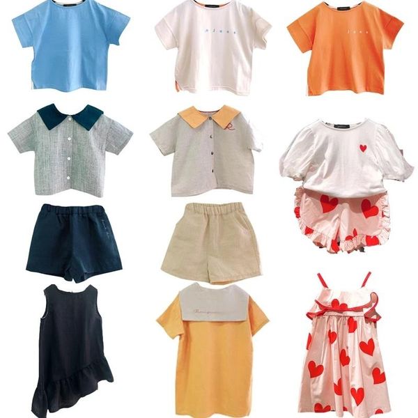 Conjuntos de ropa Camisetas para niños RJ Brand Design coreano Cotton Tops Summer Niñas Vestido de moda Lindo Children Playlothing
