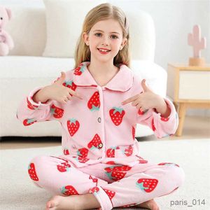 Kledingsets Kinderen Dikker Warme Flanellen Pyjama Herfst Winter Baby Jongens Meisjes Cartoon Lange Mouw Kleding Sets Nachtkleding Pyjama