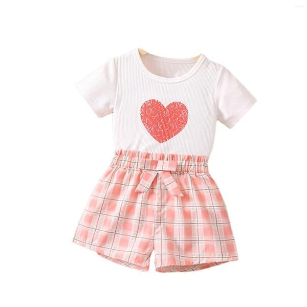 Ensembles de vêtements enfants enfant en bas âge bébé filles printemps été coton imprimé manches courtes Shorts fille tenue 36 mois girafe articles pour