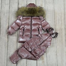 Ensembles de vêtements enfants hiver doudoune fille manteau pantalon bébé garçon vêtements grande fourrure Jaqueta Infantil Menina Parka enfants Snowsuit