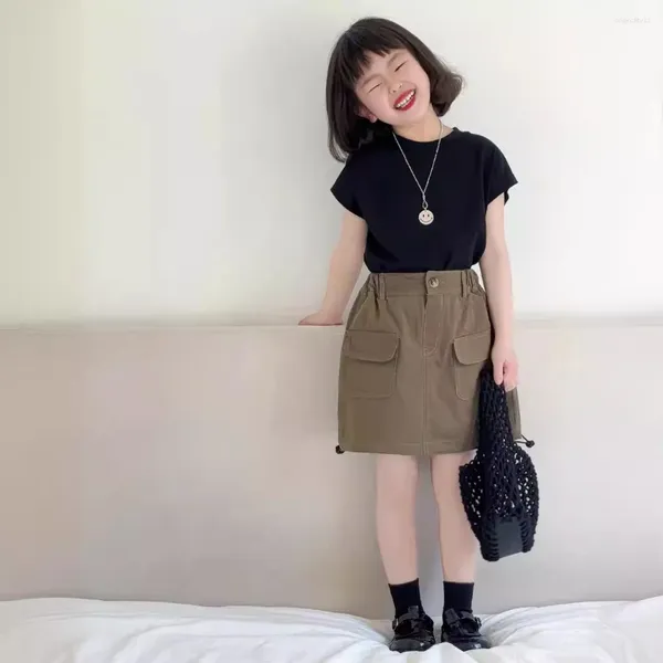 Ensembles de vêtements coréens pour enfants Modèles d'été pour enfants Sans manches à manches en vrac en vrac