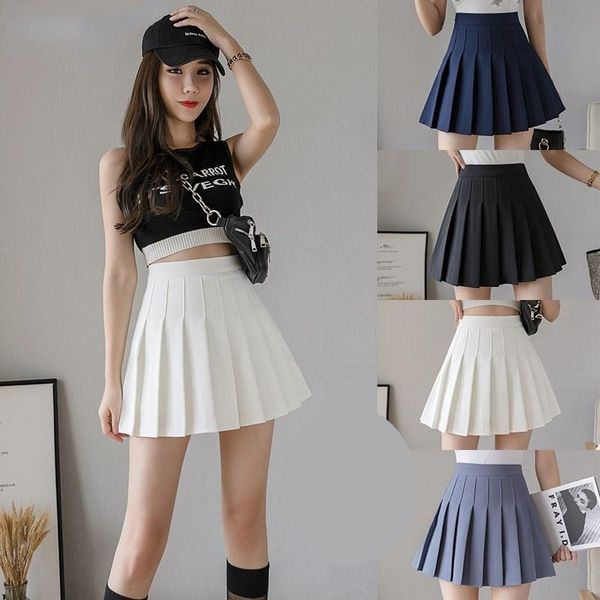 Conjuntos de ropa Moda coreana Mujeres Falda plisada Harajuku Estilo pijo Faldas Lindos uniformes escolares japoneses Mujer Jupe Kawaii Saia FaldasClot